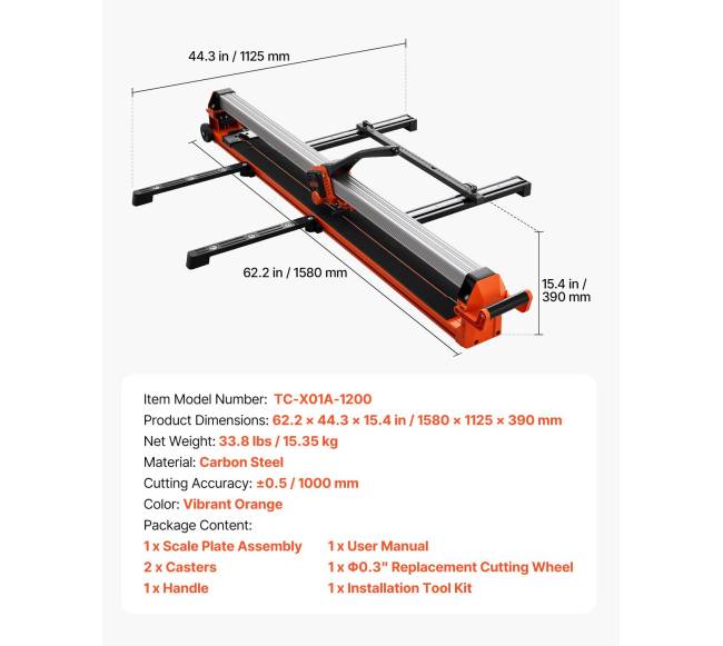 1200 mm plytelių pjaustyklė su kreipiančiosiomis6