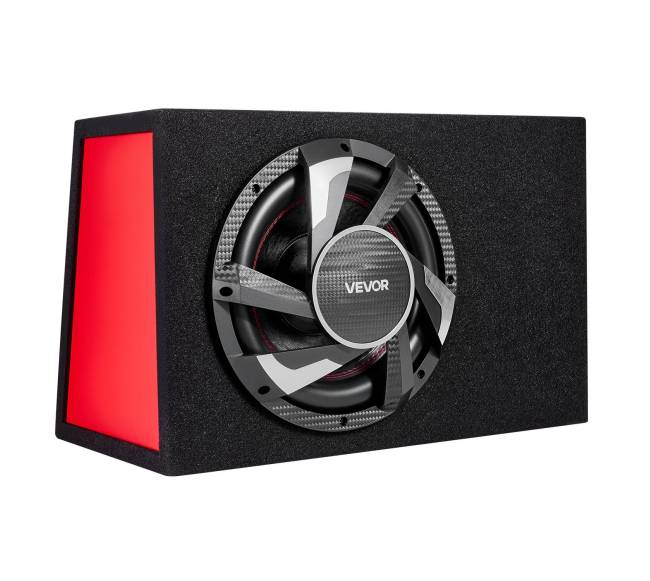 Kompaktiškas automobilinis žemųjų dažnių garsiakalbis su stiprintuvu0