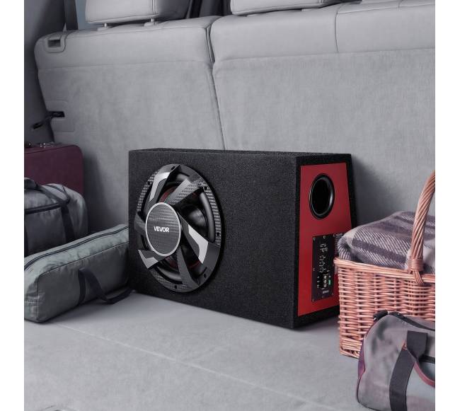 Kompaktiškas automobilinis žemųjų dažnių garsiakalbis su stiprintuvu7