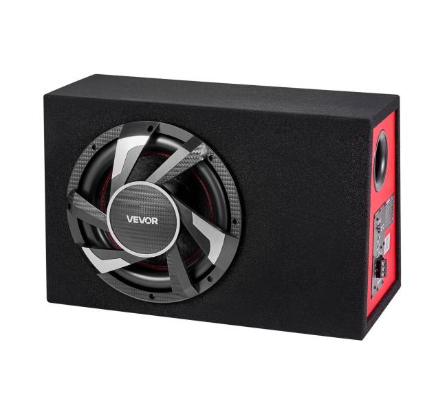 Kompaktiškas automobilinis žemųjų dažnių garsiakalbis su stiprintuvu9