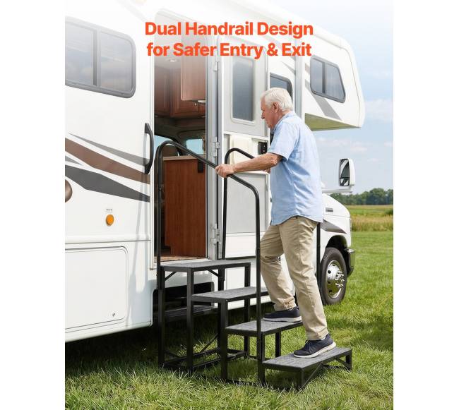 RV laiptai su dvigubais turėklais3