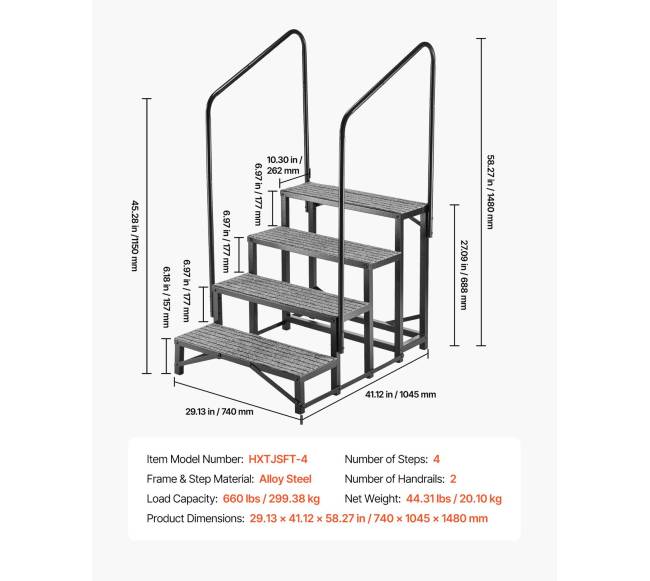 RV laiptai su dvigubais turėklais6