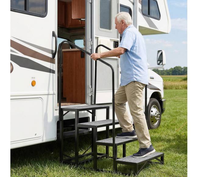 RV laiptai su dvigubais turėklais7