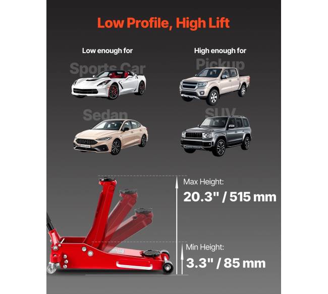 Žemas profilis grindų domkratas 3 tonų talpos2