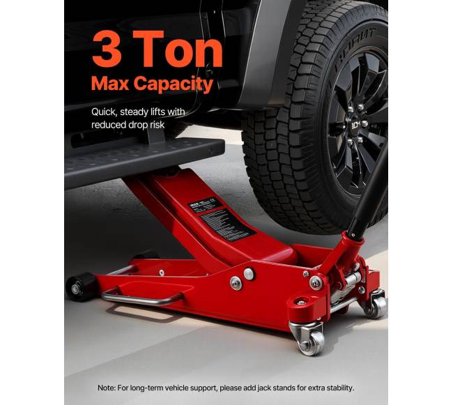 Žemas profilis grindų domkratas 3 tonų talpos4