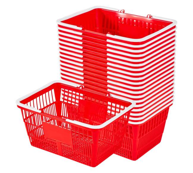 Parduotuvės krepšiai, 20 vnt, 21 l raudoni0