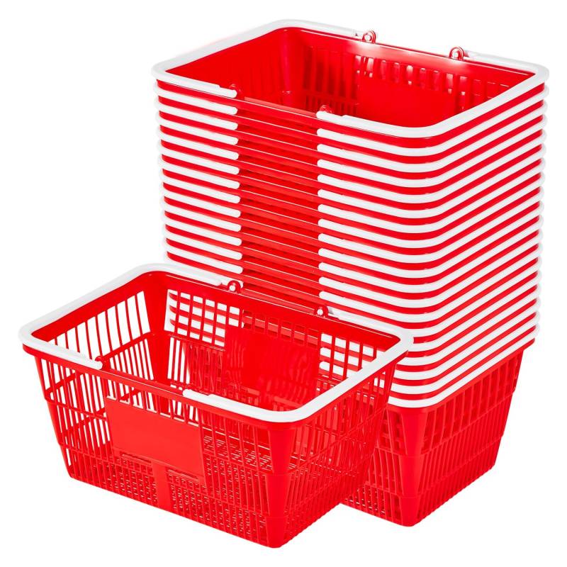 Parduotuvės krepšiai, 20 vnt, 21 l raudoni0