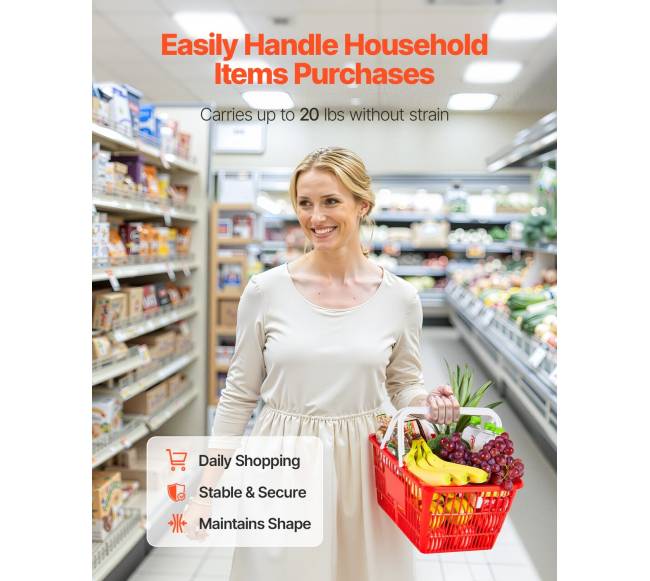 Parduotuvės krepšiai, 20 vnt, 21 l raudoni3