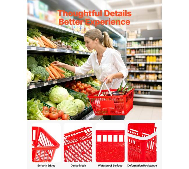 Parduotuvės krepšiai, 20 vnt, 21 l raudoni4