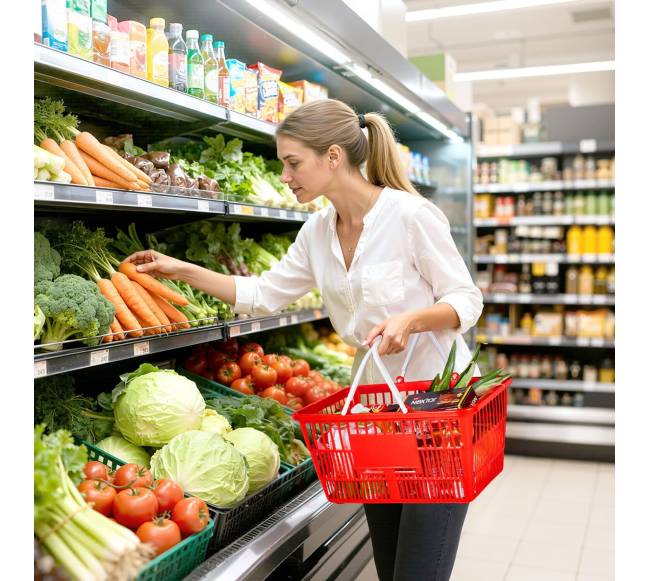 Parduotuvės krepšiai, 20 vnt, 21 l raudoni7