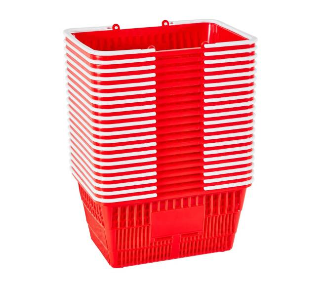 Parduotuvės krepšiai, 20 vnt, 21 l raudoni9