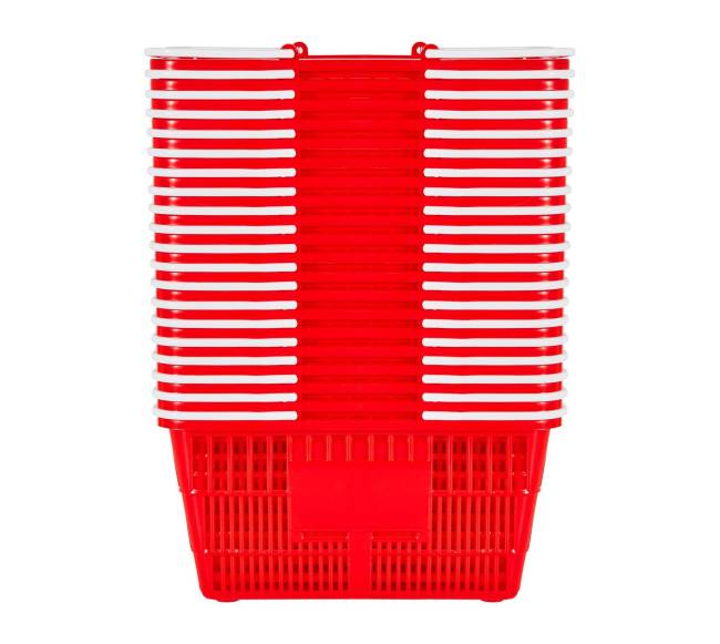 Parduotuvės krepšiai, 20 vnt, 21 l raudoni10