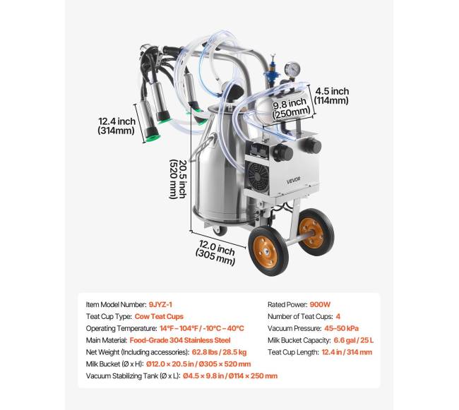 Elektrinė karvių melžimo mašina su 25 l kibiru6