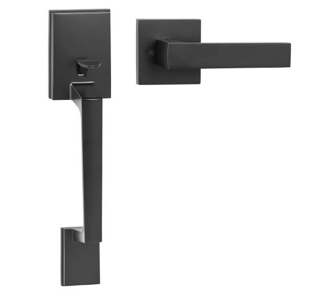 Priekinės durų rankena juoda iš cinko lydinio0