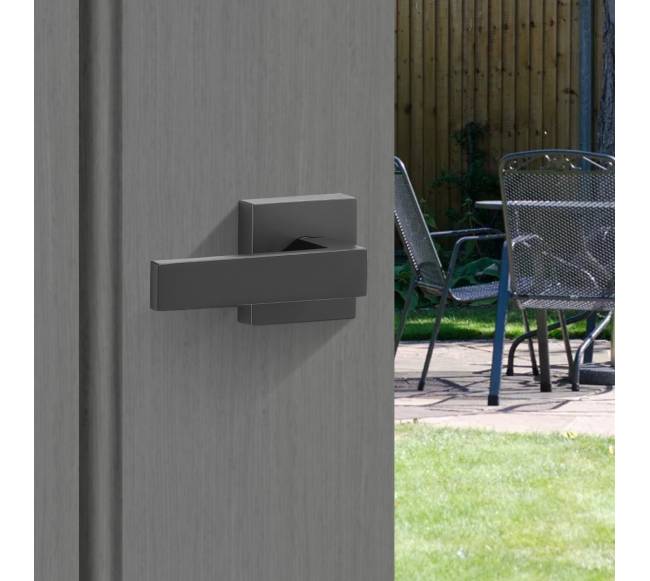 Priekinės durų rankena juoda iš cinko lydinio7