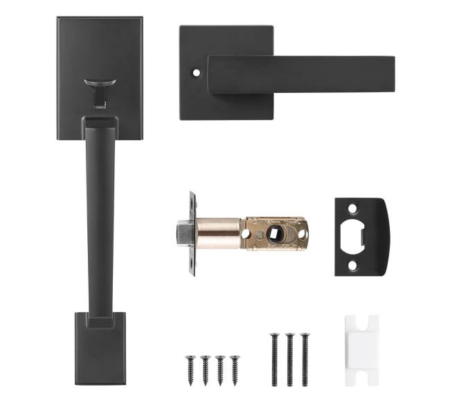 Priekinės durų rankena juoda iš cinko lydinio8