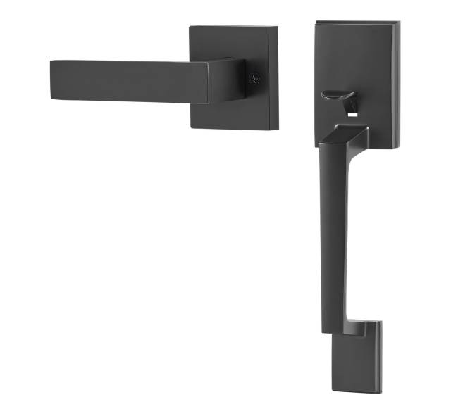 Priekinės durų rankena juoda iš cinko lydinio10