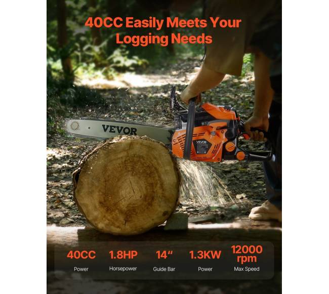 40cc benzininis pjūklas su 14 colių juosta1