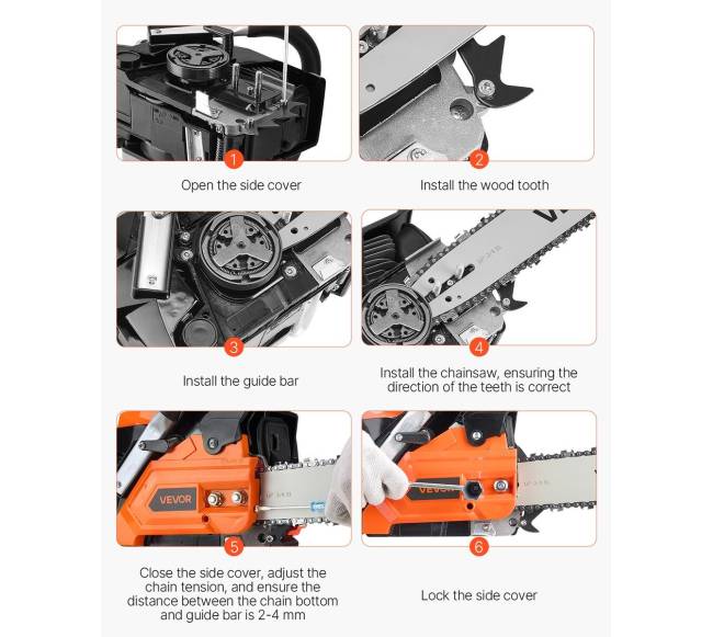 40cc benzininis pjūklas su 14 colių juosta5