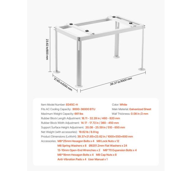 Reguliuojamas mini split stovelis 9000-36000 BTU6