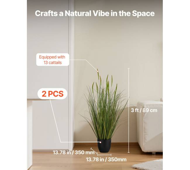 Dirbtinės žolės augalas su vazonu, komplektas1