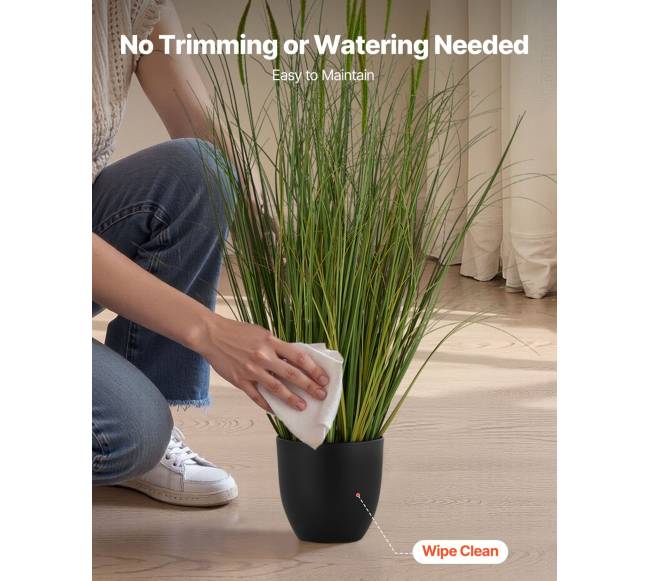 Dirbtinės žolės augalas su vazonu, komplektas4