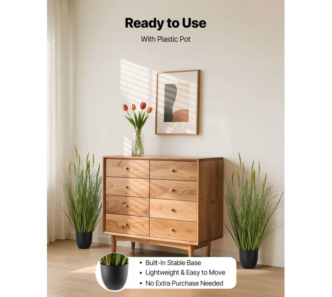 Dirbtinės žolės augalas su vazonu, komplektas5