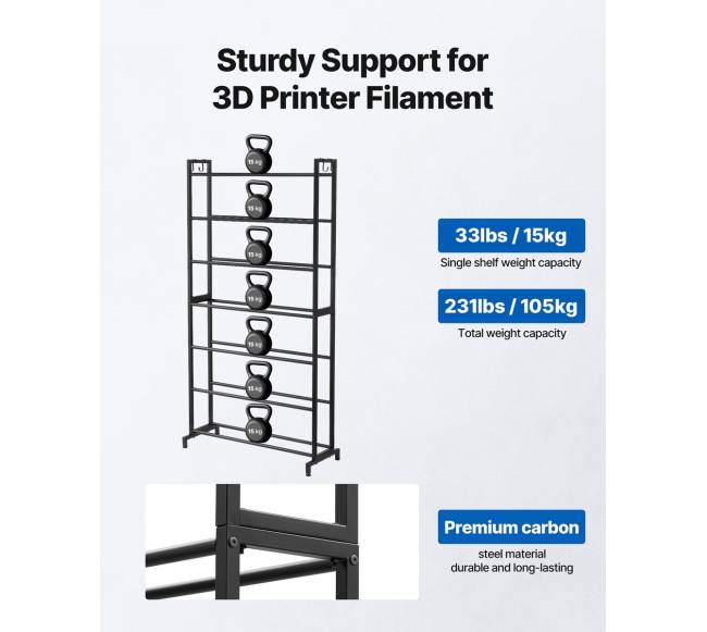 3D printerio gijų laikymo lentyna, 7 pakopos1