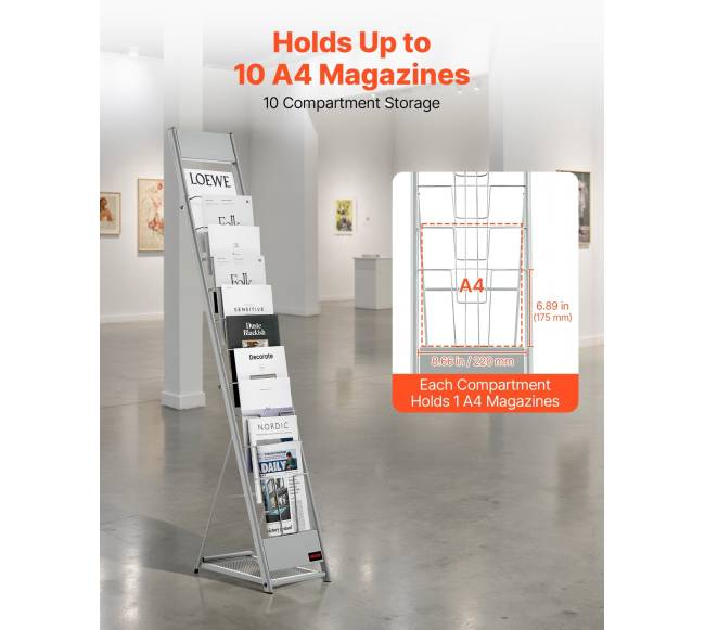 Žurnalų laikiklis su 10 kišenių1