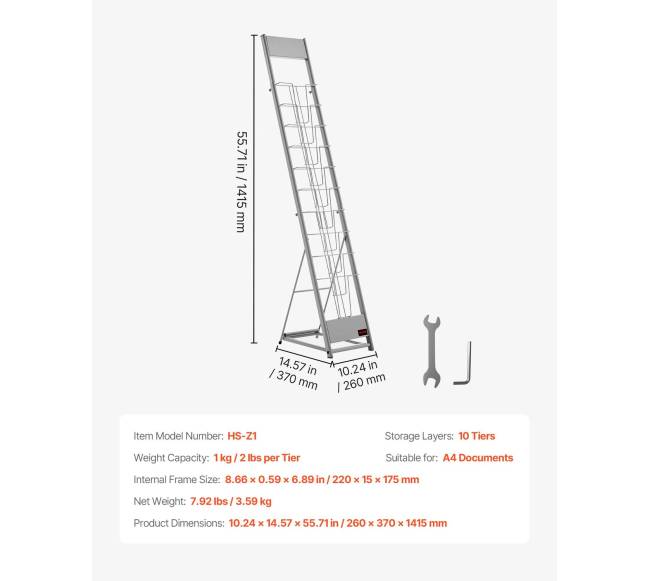 Žurnalų laikiklis su 10 kišenių6