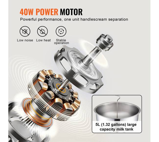 Elektrinis grietinėlės separatorius, 5L indas2