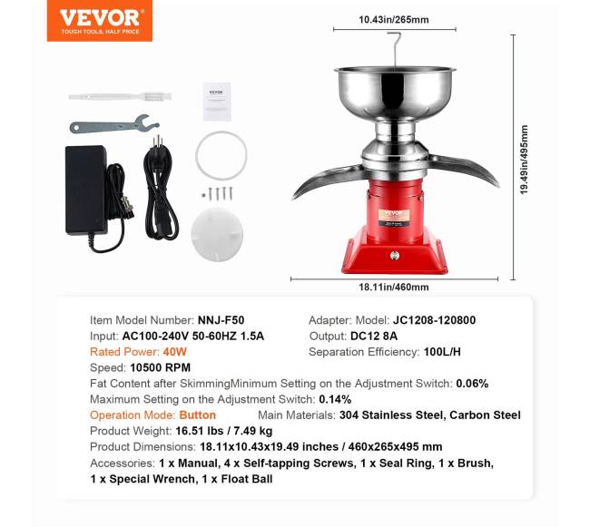 Elektrinis grietinėlės separatorius, 5L indas6