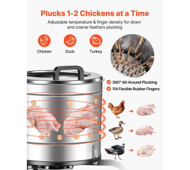 Paukščių pešimo įrenginys, 400 mm būgnas1