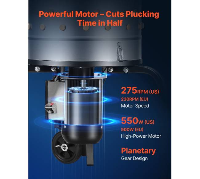 Paukščių pešimo įrenginys, 400 mm būgnas2