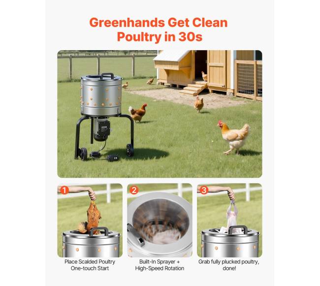 Paukščių pešimo įrenginys, 400 mm būgnas5