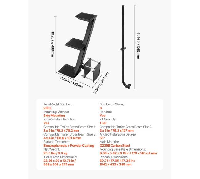 Valties priekabos laipteliai su rankena6