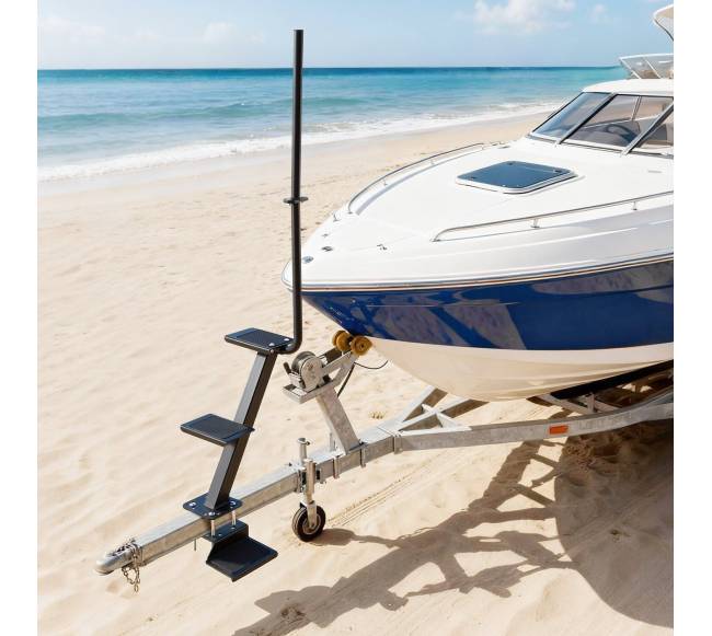 Valties priekabos 3 pakopų laiptai su rankena7