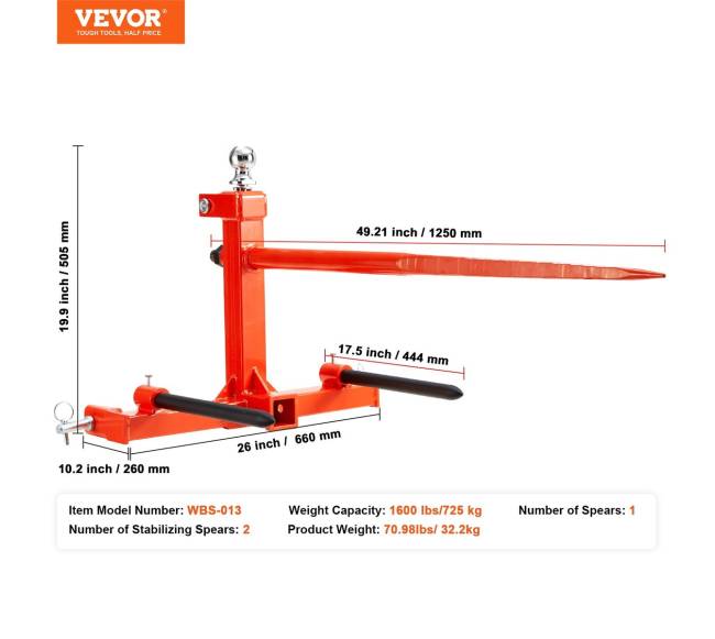 49" šieno smaigas, 725 kg talpa6