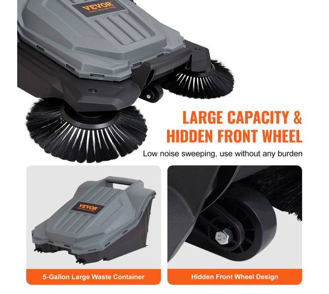 Rankinis grindų šlavimo įrenginys su 65 cm pločio šepečiu5