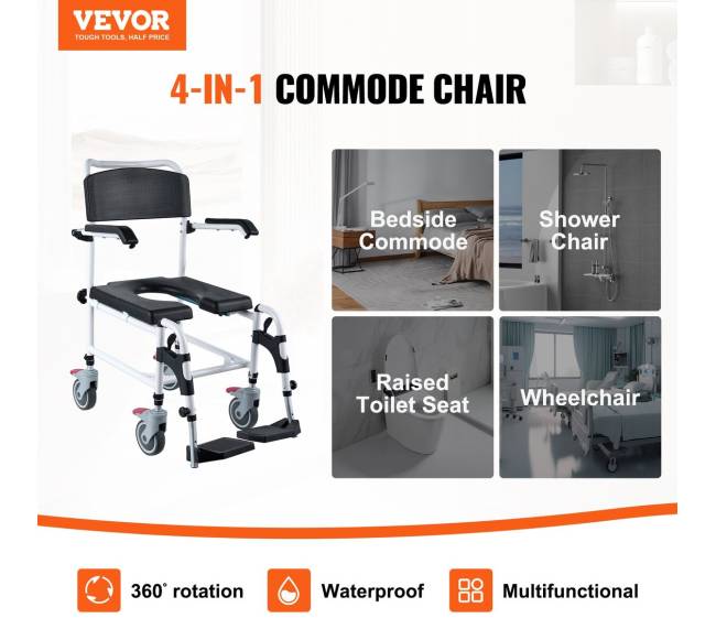 Dušo kėdė su ratukais ir nuimamu kibiru1