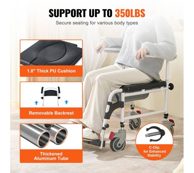 Dušo kėdė su ratukais ir nuimamu kibiru2