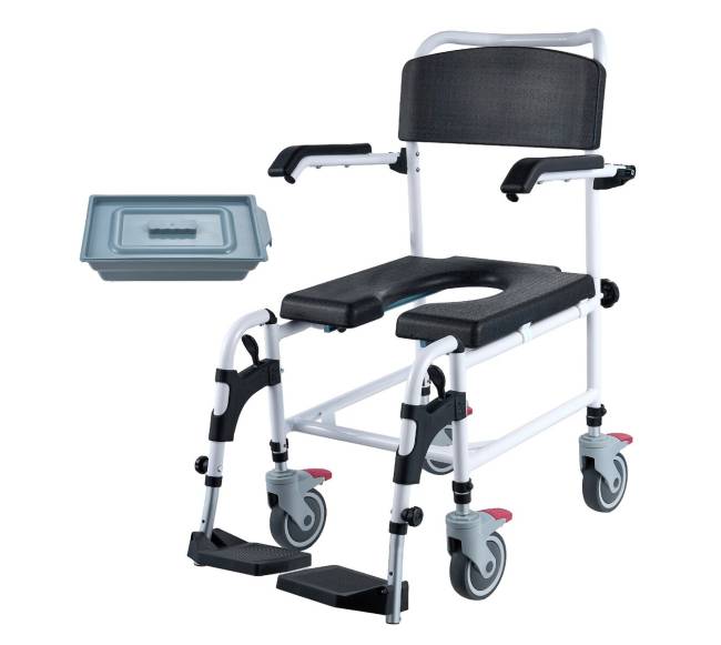 Dušo kėdė su ratukais ir nuimamu kibiru8