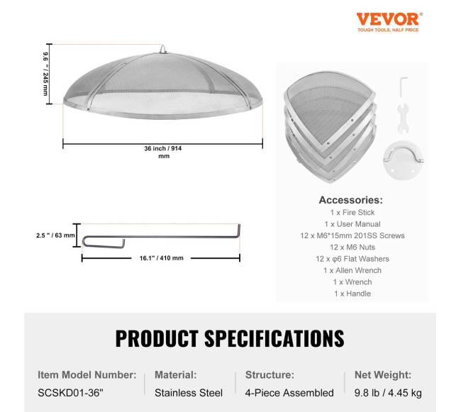 apsauginis žiedinis 91 cm lauko židinio ekranas6