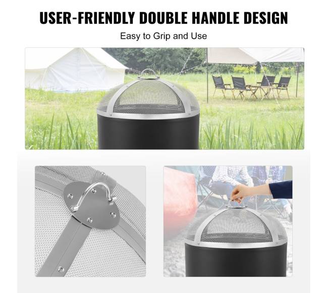 Apvalus židinio kibirkščių gaubtas 68cm3