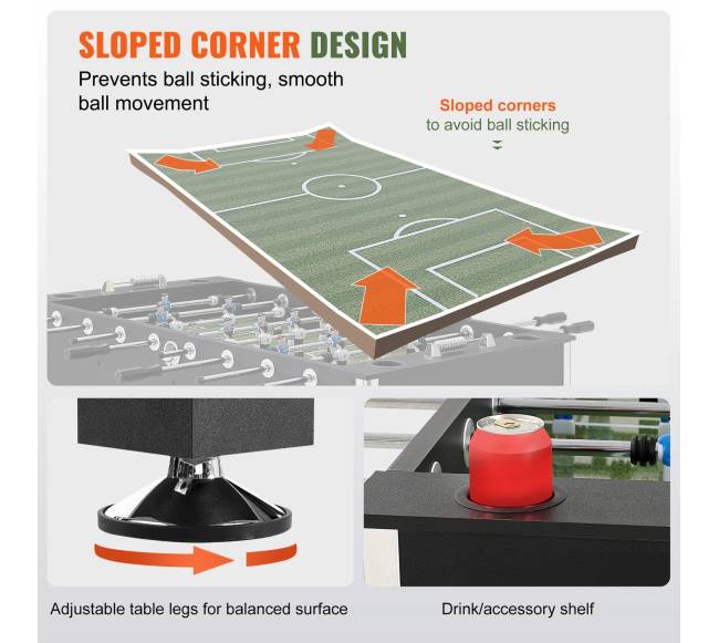 Stalo futbolo stalas 140 cm3