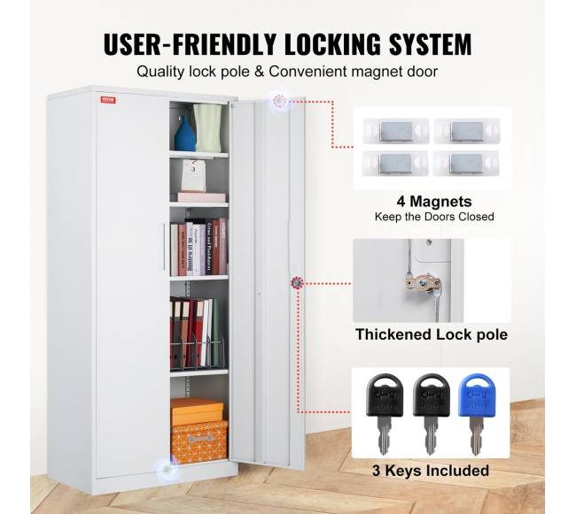 Metalinis spintelė su užraktu ir magnetinėmis durimis3