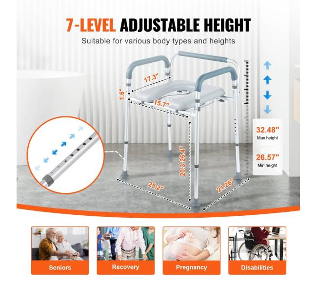 Pakeliama tualeto kėdė su paminkštinimu3