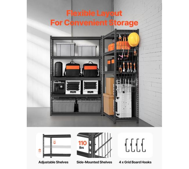 Reguliuojama garažo lentyna 5 lygių2