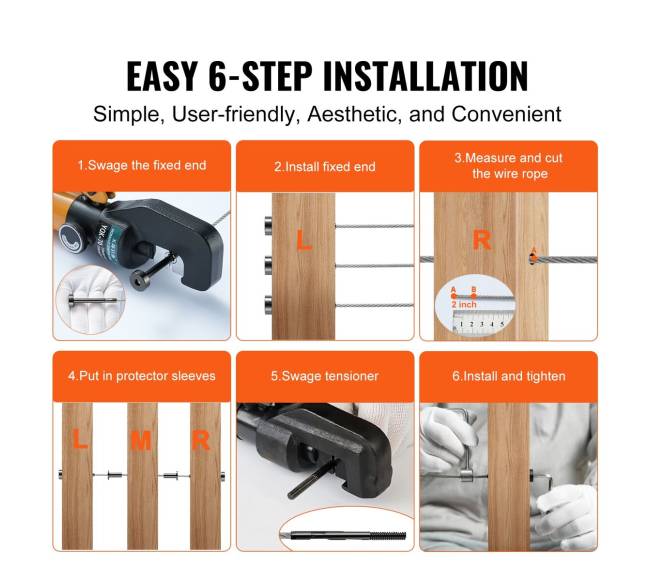 30 dalių nematomas kabelių turėklų rinkinys5