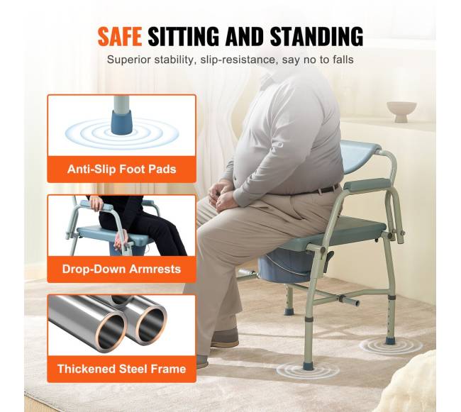 Tualeto kėdė su nuleidžiamomis rankenomis2